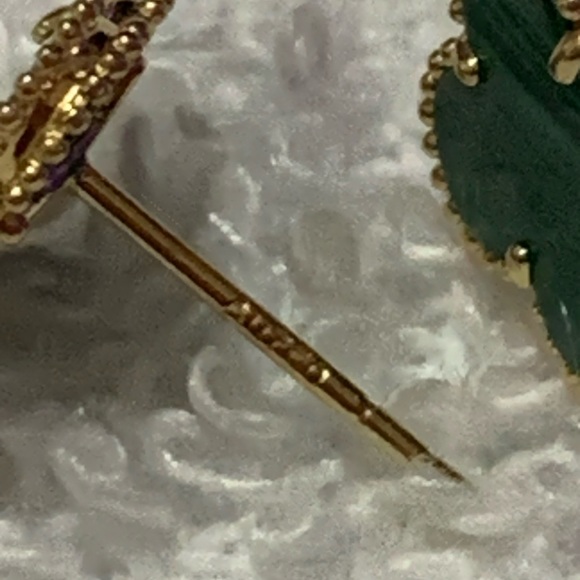 18k Solid Gold Clover 3-1 Set - Green - Picture 9 of 10